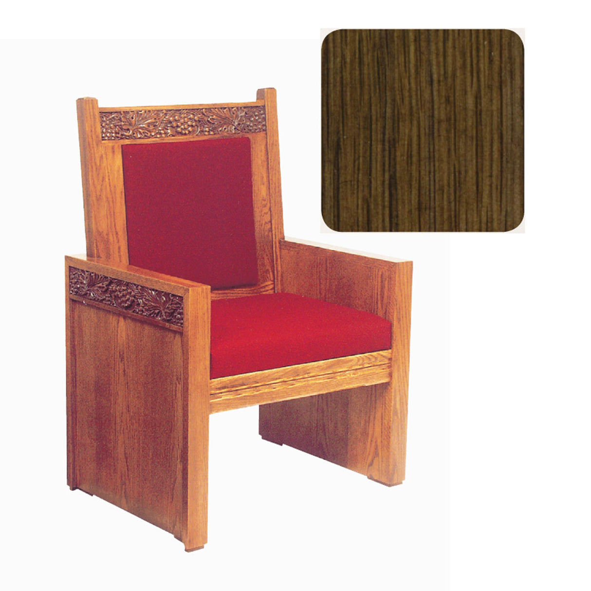 Walnut Finish Celebrant Chair with Vine Decor 684