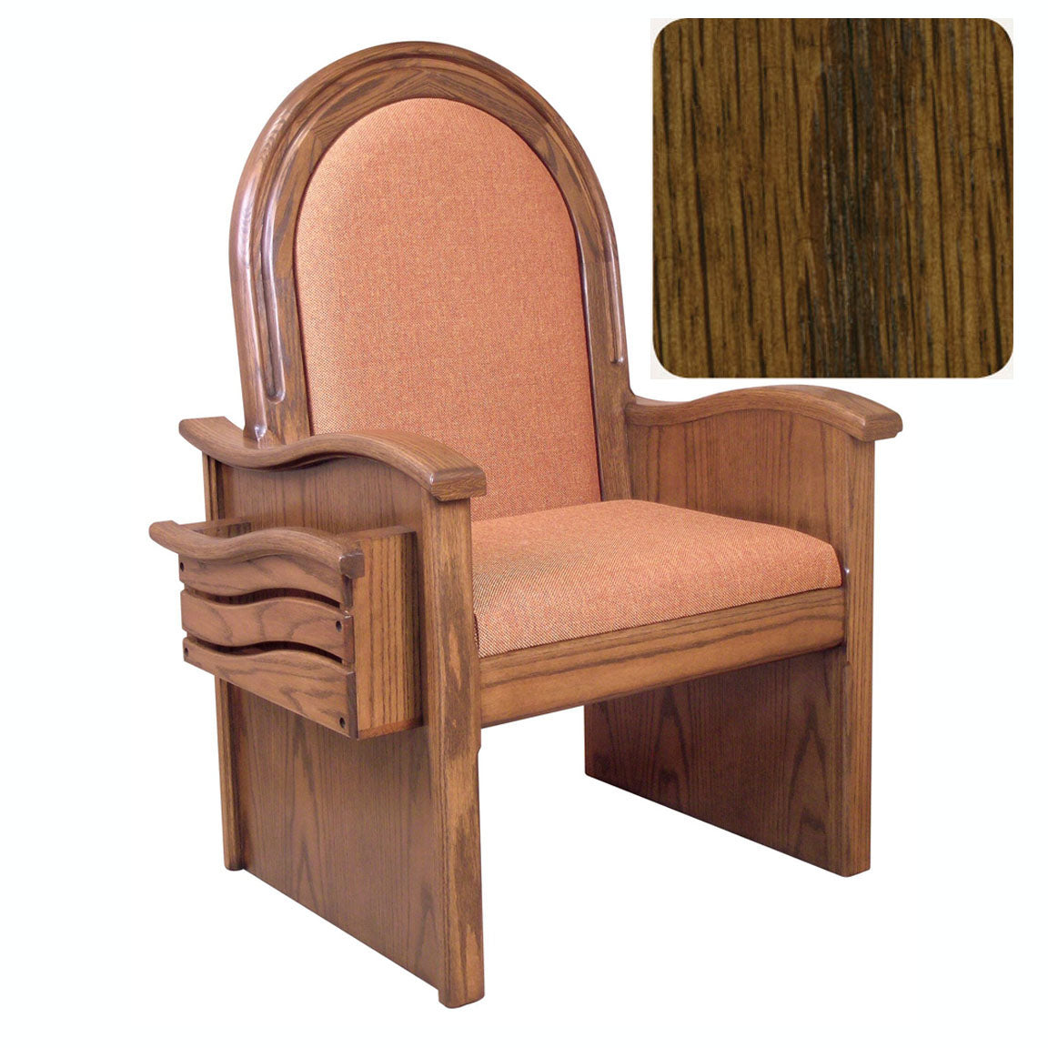Dark Oak 46 inch Roman Side Chair 688S