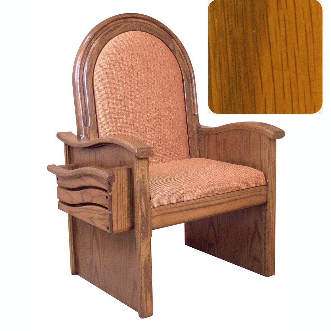 Harvest Oak 46 inch Roman Side Chair 688S