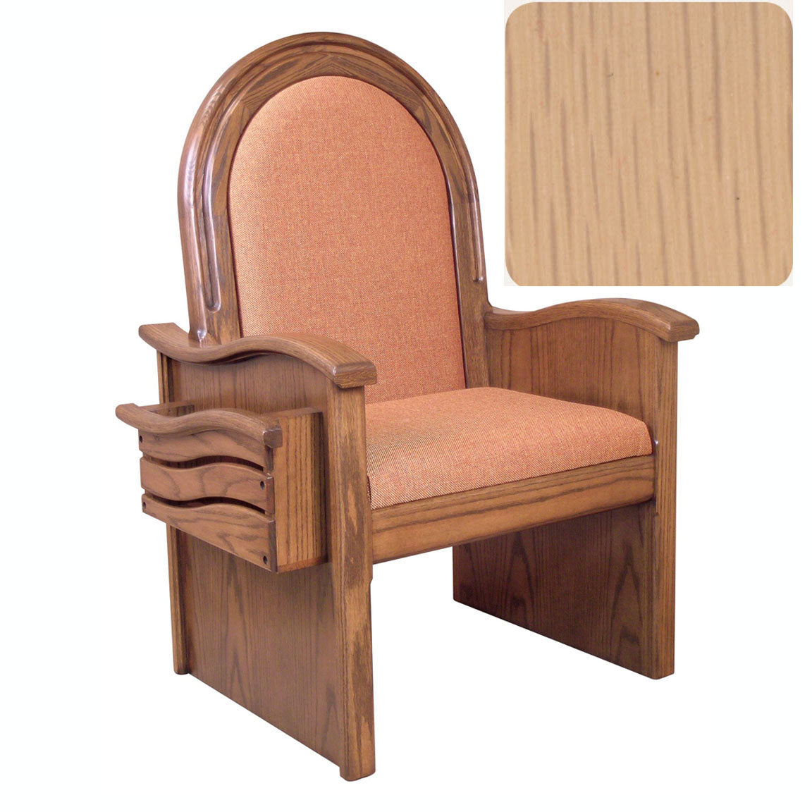 Limed Oak 46 inch Roman Side Chair 688S