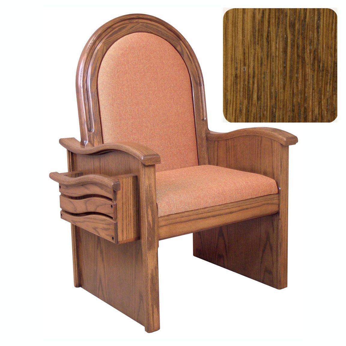 Medium Oak 46 inch Roman Side Chair 688S