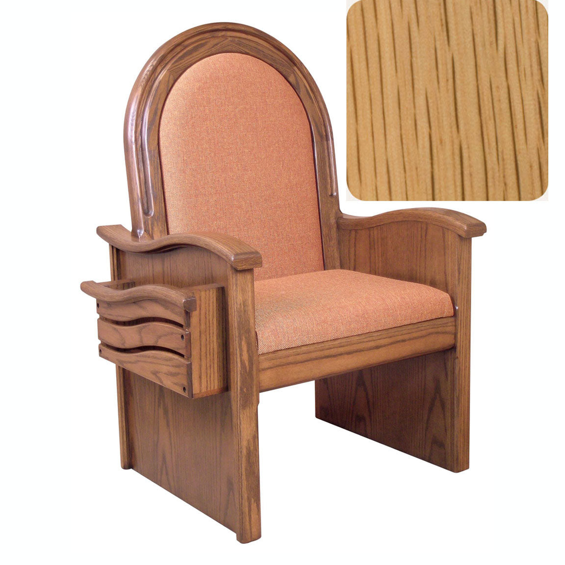 Natural Oak 46 inch Roman Side Chair 688S