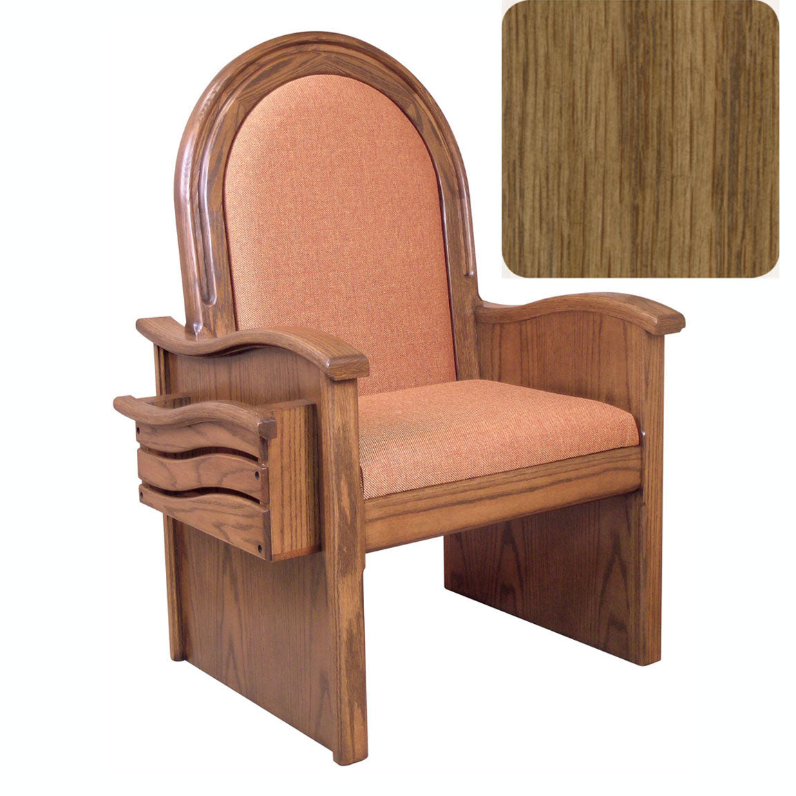 Pecan 46 inch Roman Side Chair 688S