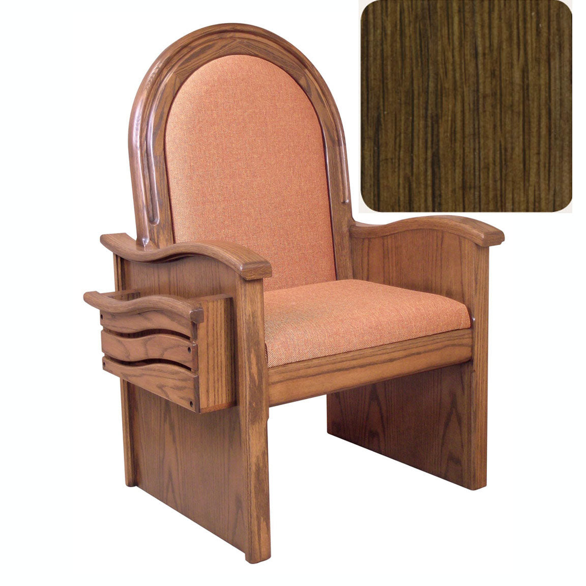 Walnut 46 inch Roman Side Chair 688S