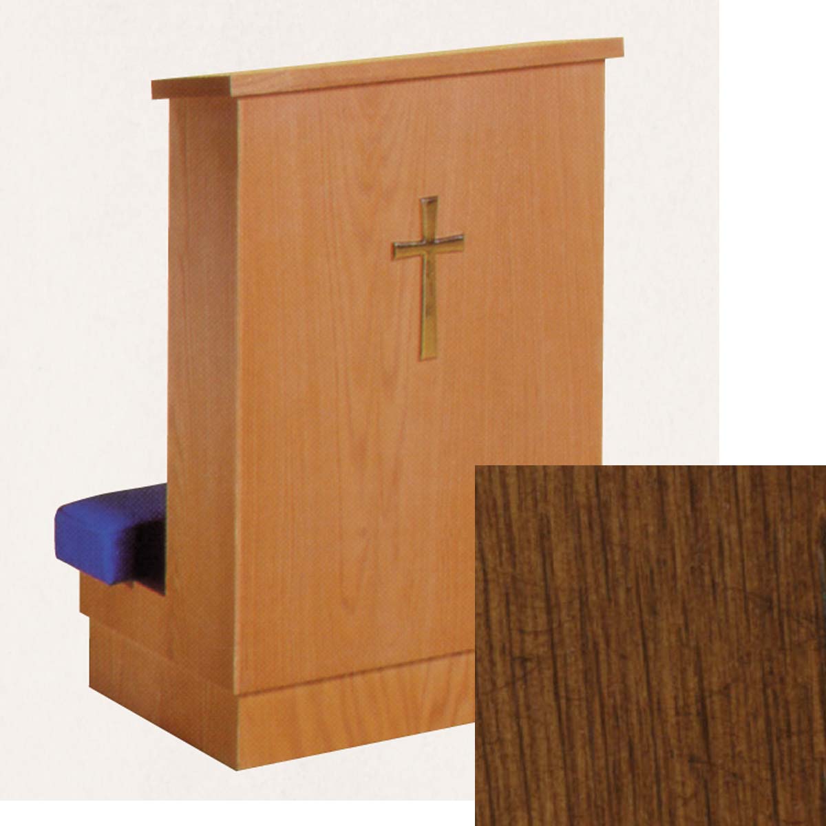 Solid Front Kneeler (Prie Dieu) with Shelf - Antique Cherry 8011