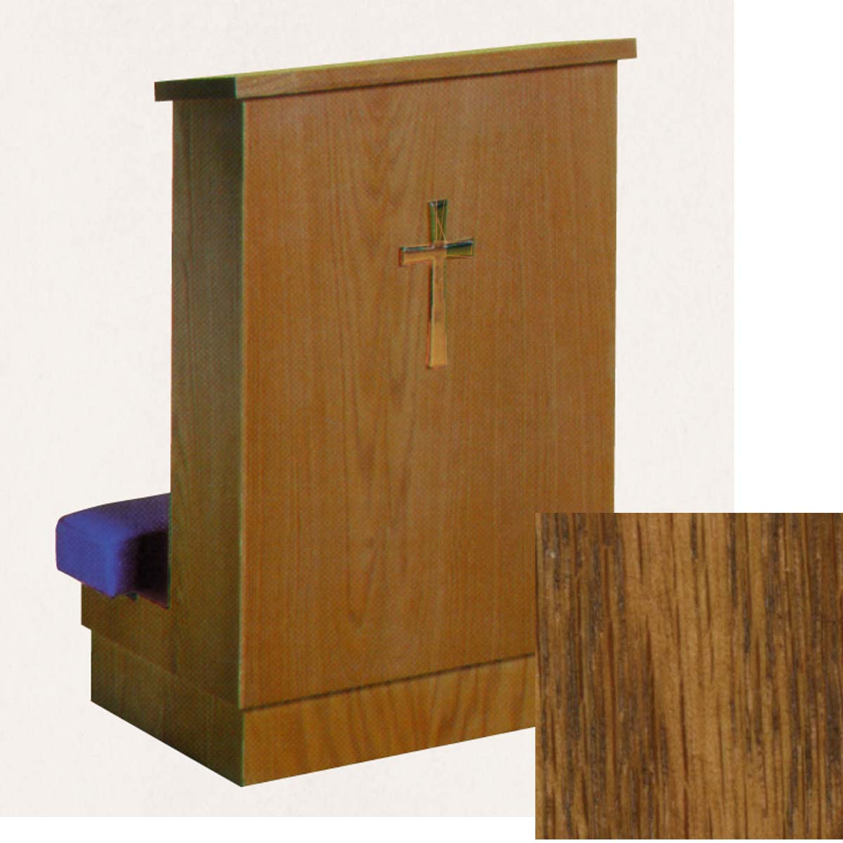Solid Front Kneeler (Prie Dieu) with Shelf - Amber 8011