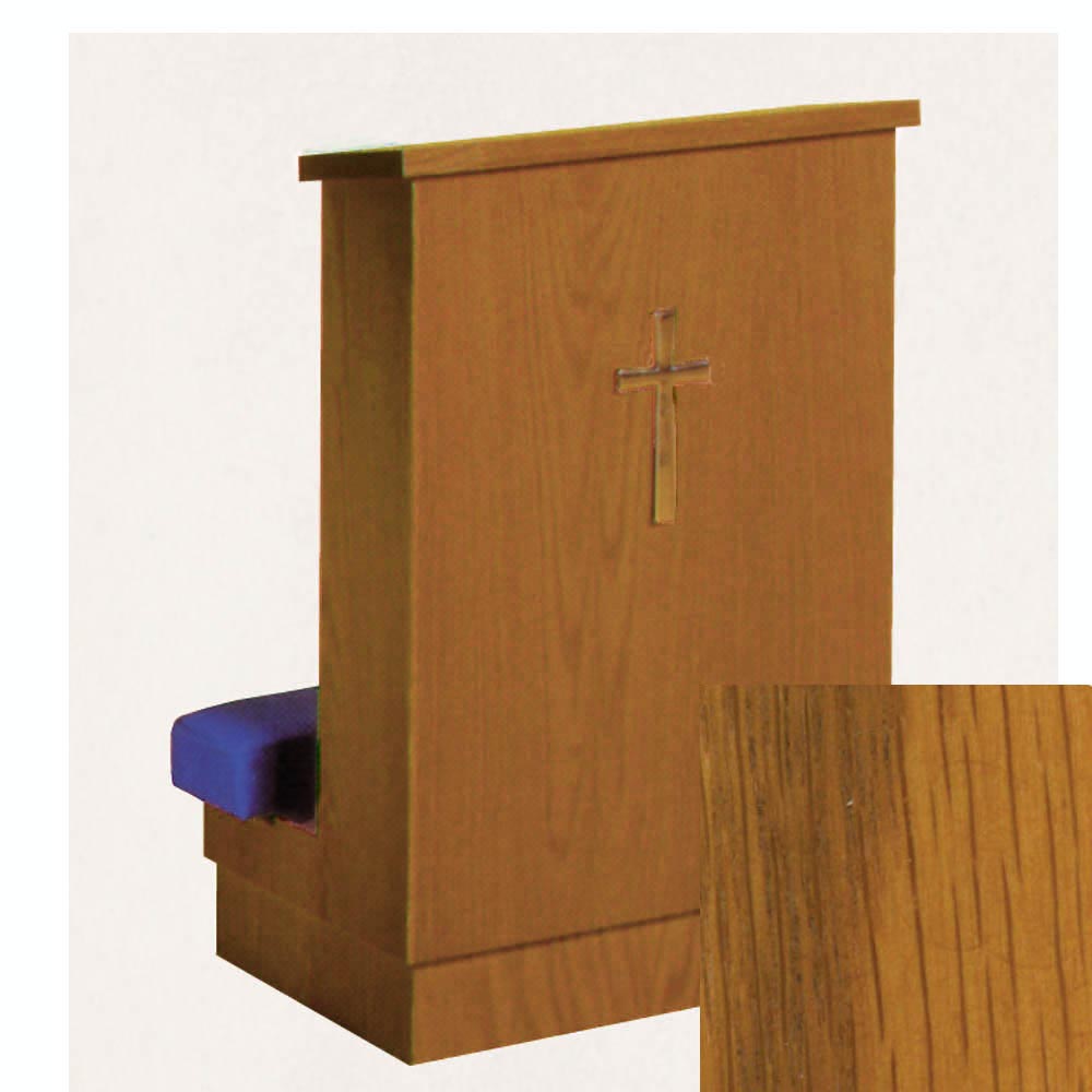Solid Front Kneeler (Prie Dieu) with Shelf - Harvest Oak 8011