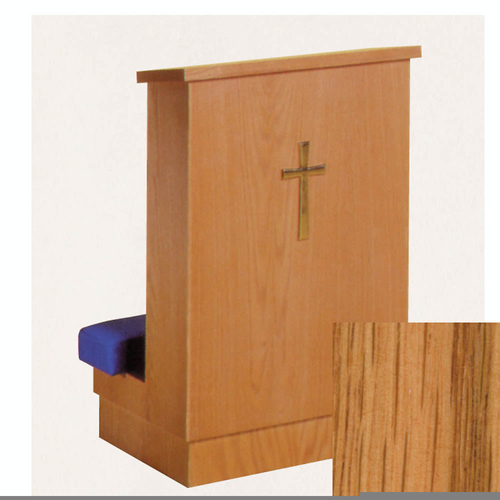 Solid Front Kneeler (Prie Dieu) with Shelf Light Oak 8011