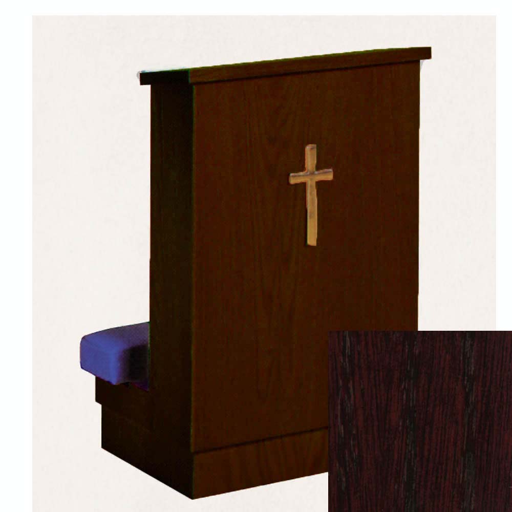 Solid Front Kneeler (Prie Dieu) with Shelf - Mahogany 8011