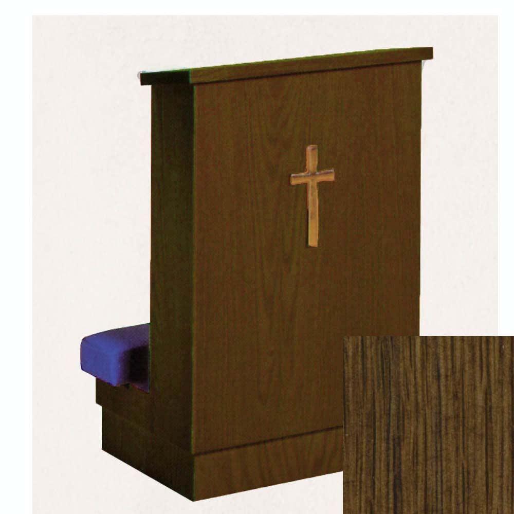 Solid Front Kneeler (Prie Dieu) with Shelf - Walnut 8011
