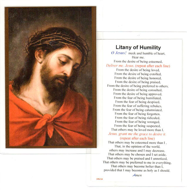 Litany of Humility Large Laminated Holy Card