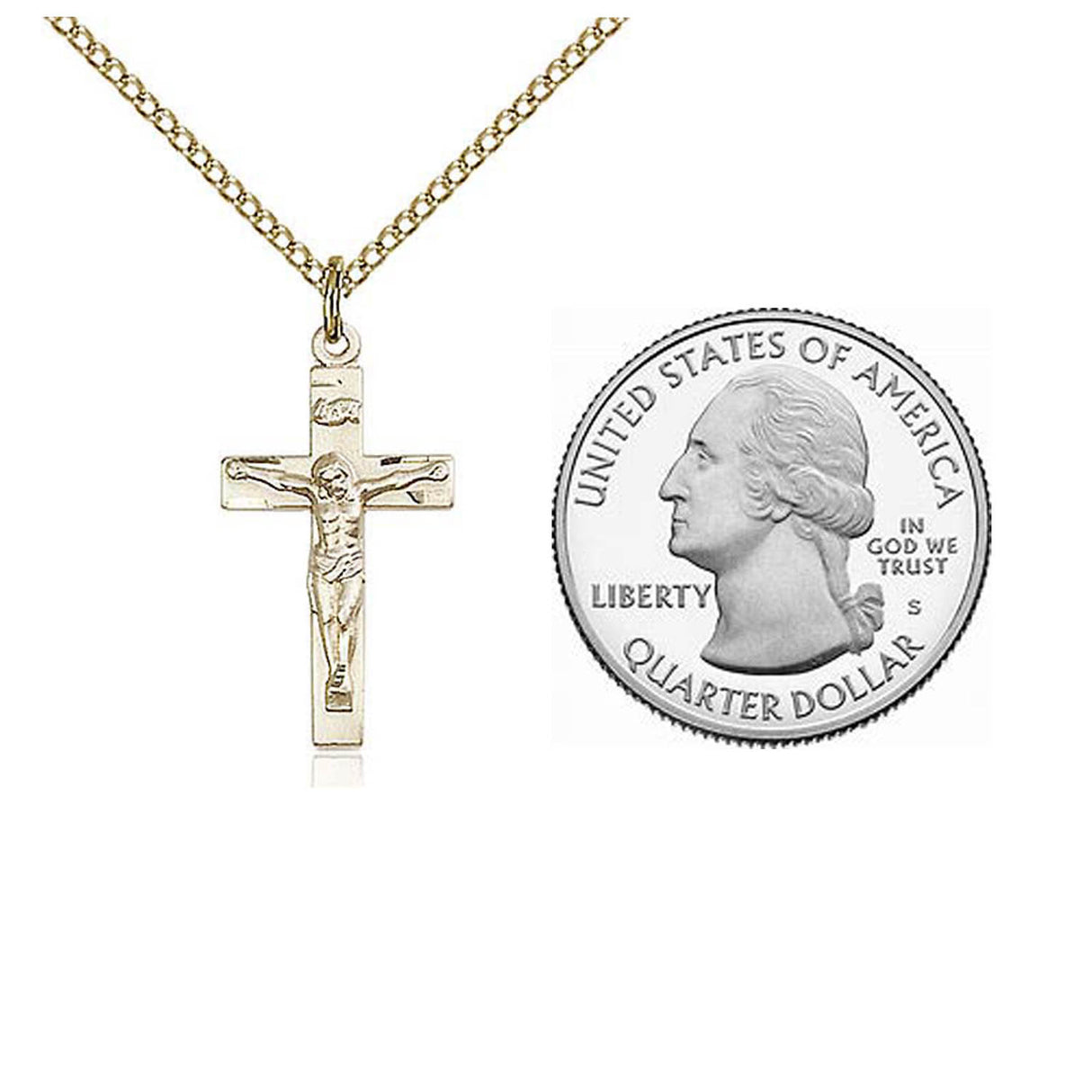 Gold Filled Crucifix Pendant  0001GF