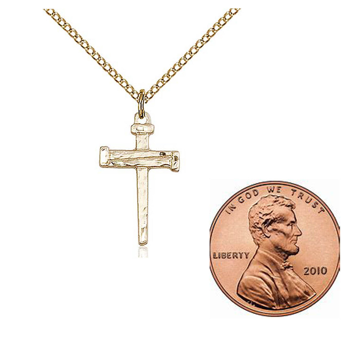 Gold Filled Nail Cross Pendant  0012GF