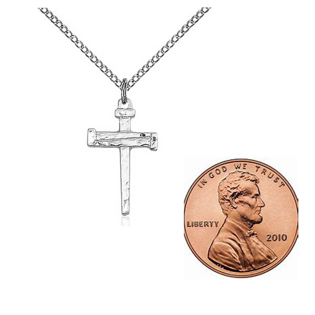 Sterling Silver Nail Cross Pendant  0012SS