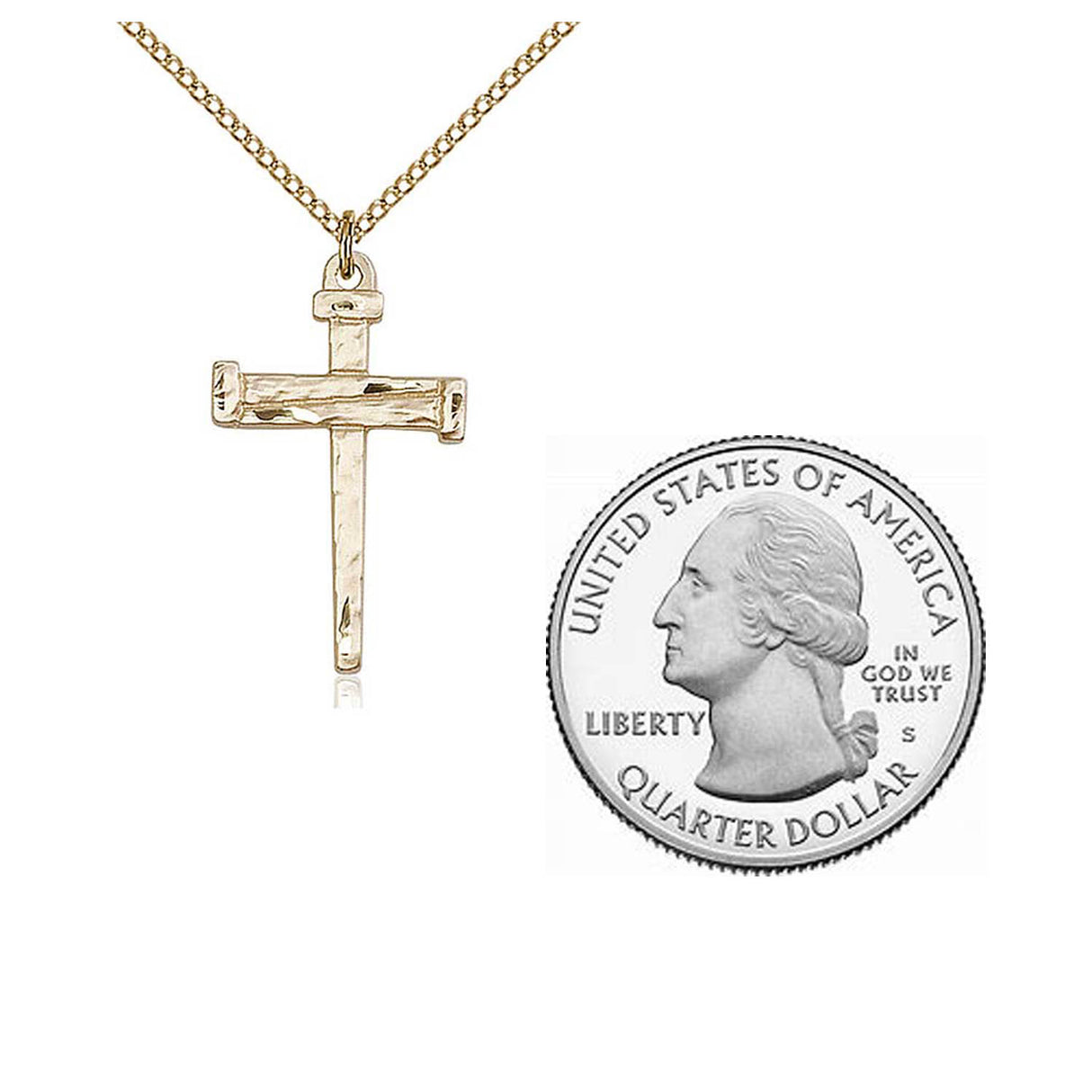 Gold Filled Nail Cross Pendant  0013GF