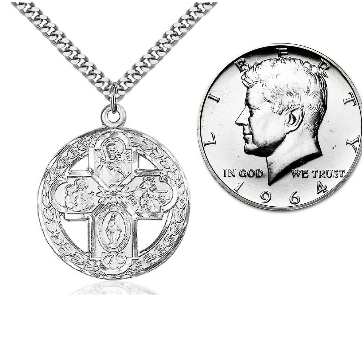 Sterling Silver 4-Way Pendant  0043CSS24S