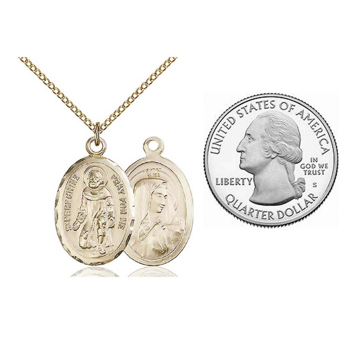 Gold Filled St. Peregrine Pendant 0046PGF18GF