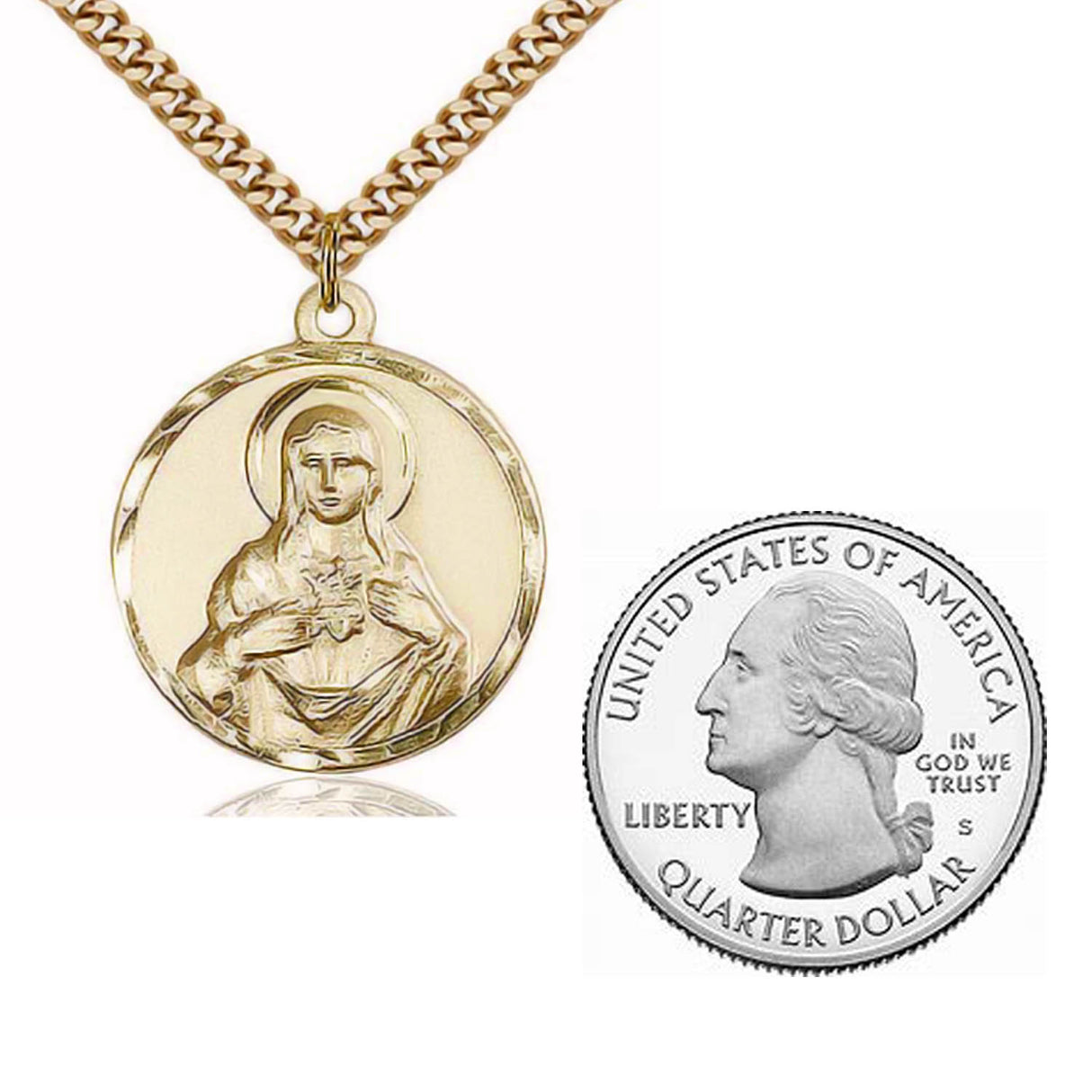 Gold Filled Immaculate Heart of Mary Pendant no. 0068GF/24G