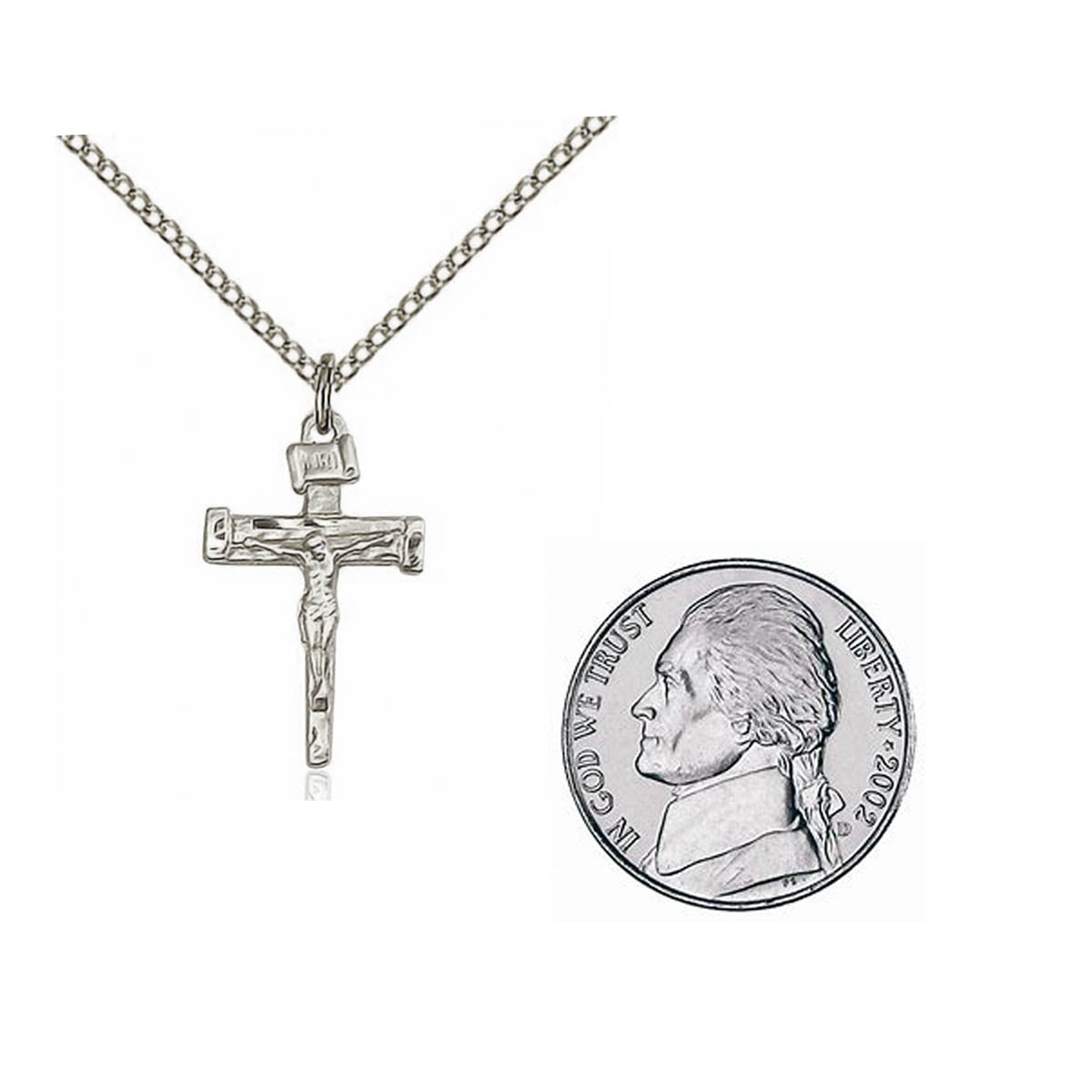 Sterling Silver Nail Crucifix Pendant  0072SS18SS
