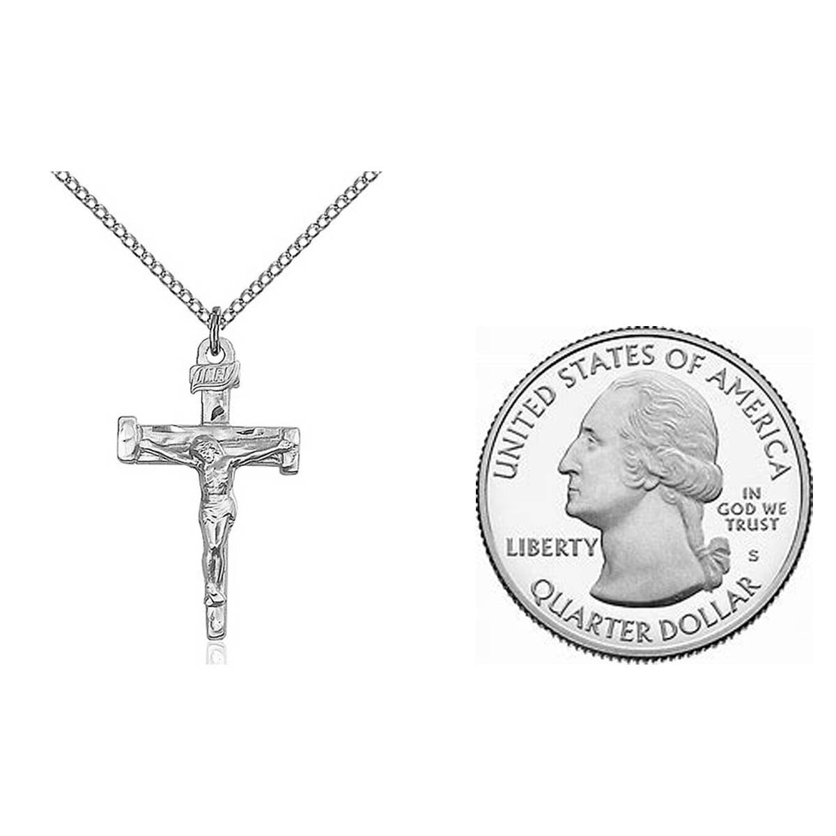 Sterling Silver Nail Crucifix Pendant 0073SS18SS