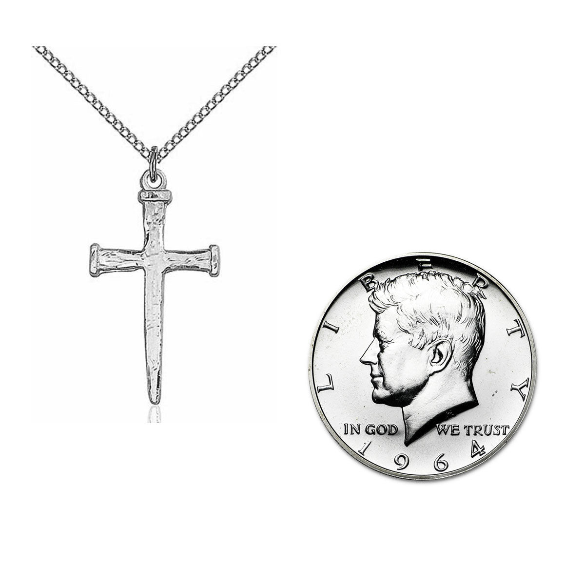 Sterling Silver Nail Cross Pendant  0085SS/18SS