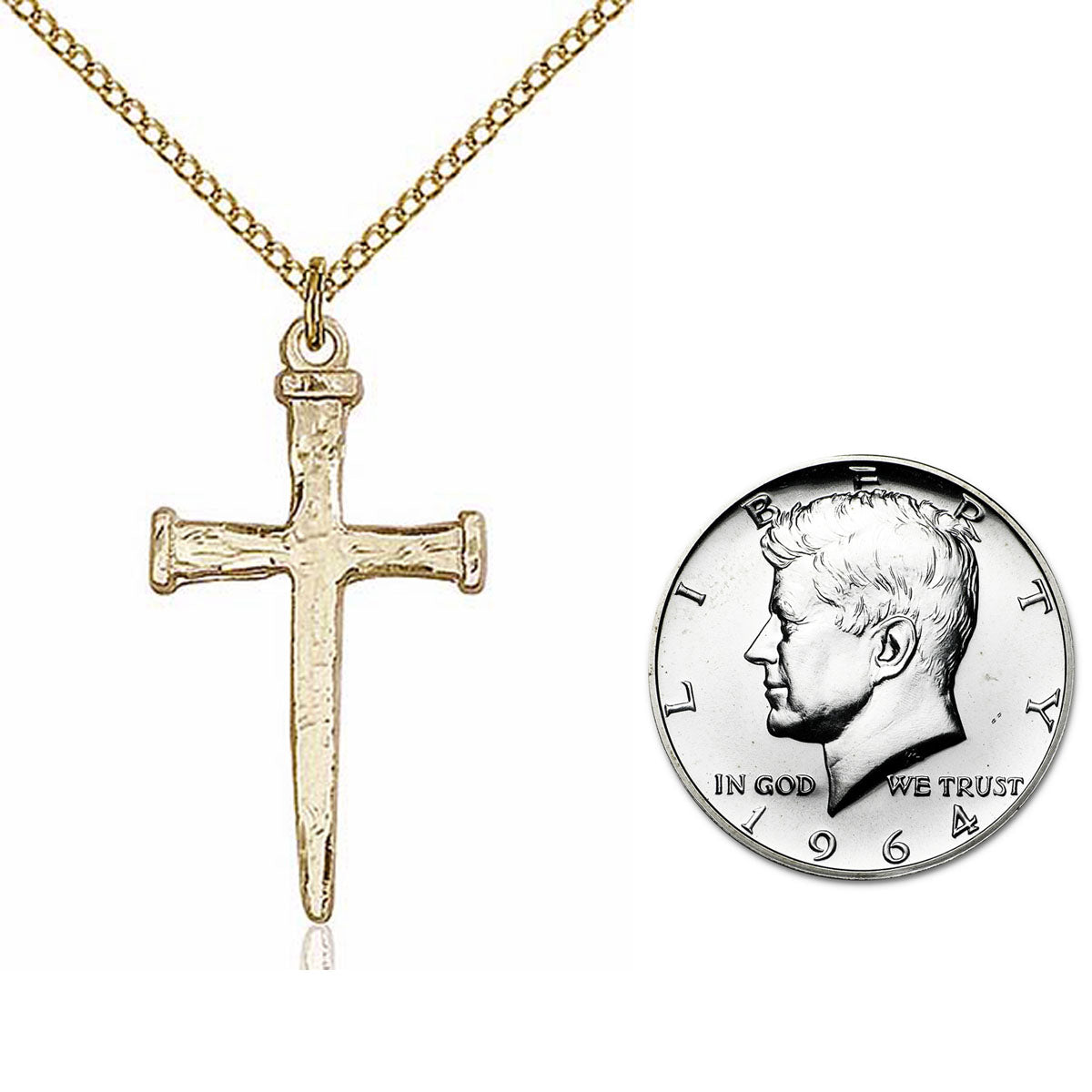 Gold Filled Nail Cross Pendant for Men  0086GF_24G
