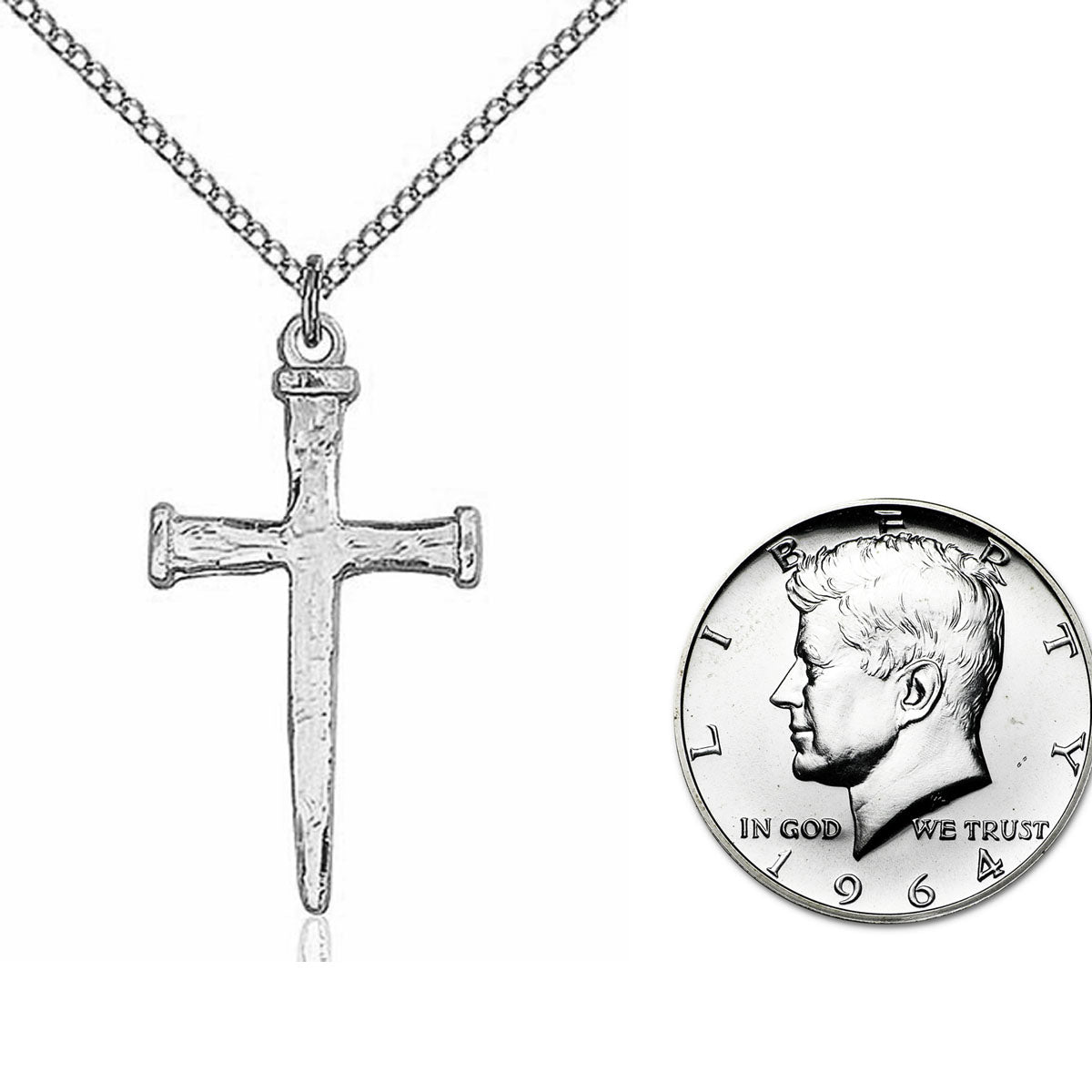 Sterling Silver Nail Cross Pendant  0086SS/24S
