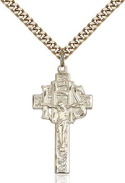 Gold Filled  IHS (Holy Name) Crucifix Pendant 0099GF/24G