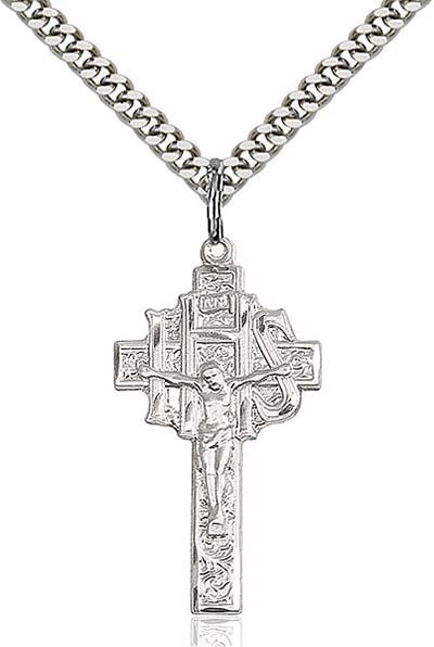 Sterling Silver Crucifix-IHS Pendant  0099SS/24S