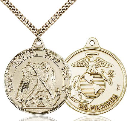 Gold Filled St. Michael Pendant for the Marines