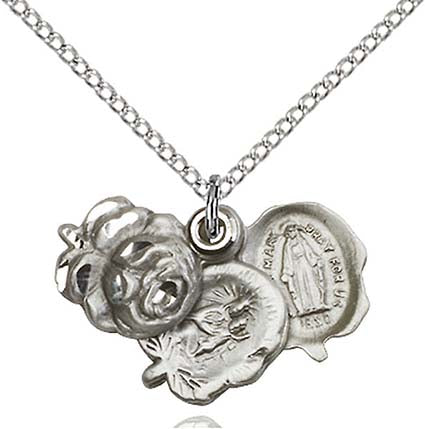 Sterling Silver Rosebud Mirac Pendant  0202SS_18SS