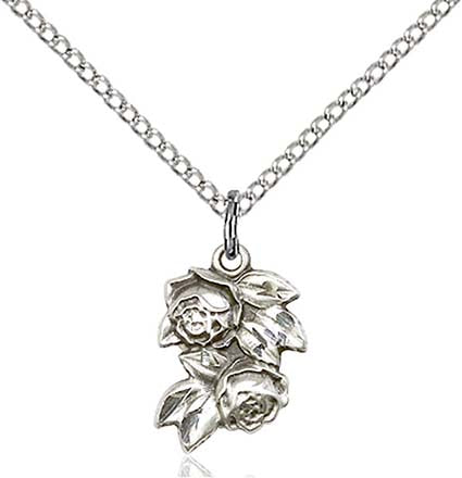 Sterling Silver Rose Pendant  0204SS_18SS