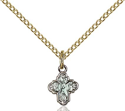 Gold Filled 4-Way Pendant with Blue Enamel 0207PLGF/18GF