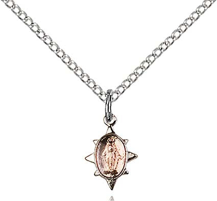 Sterling Silver Pink Miraculous Pendant  0212PSS/18SS