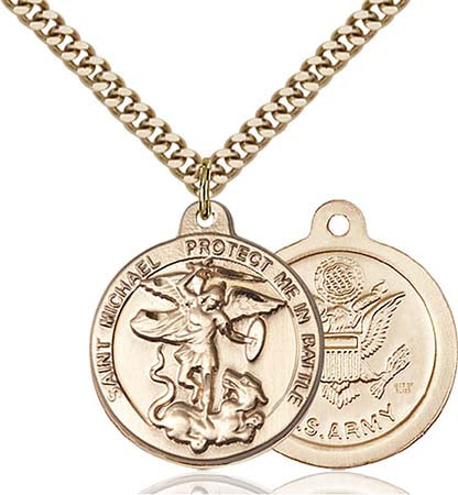 Gold Filled St. Michael the Archangel Army Pendant 0344GF2/24G