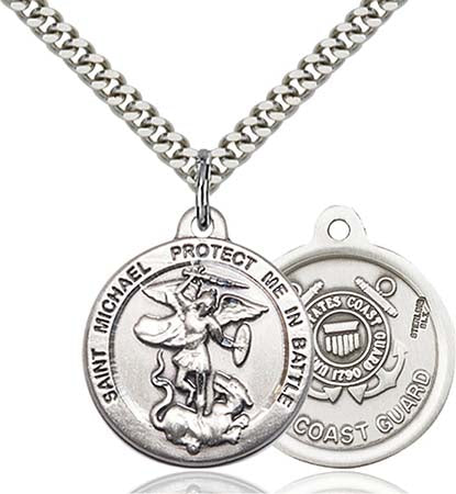 Sterling Silver St. Michael the Archangel Coast Guard Medal 0344SS3/24S