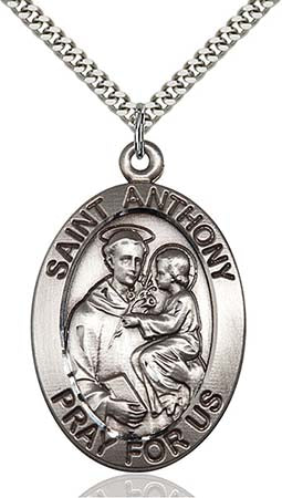 Sterling Silver Large St. Anthony Pendant  0421SS/24S