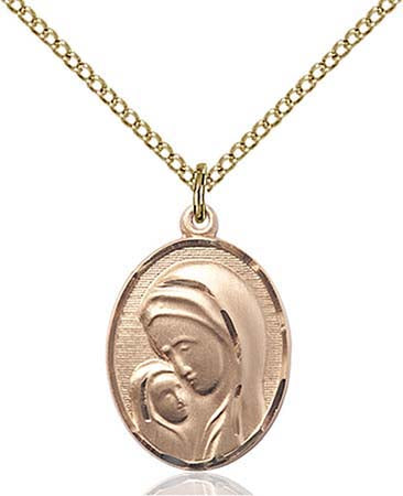 Gold Filled Madonna & Child Pendant 0447GF/18GF