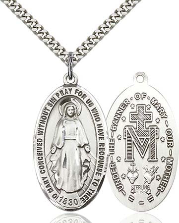 Sterling Silver Miraculous Pendant  0453SS/24S