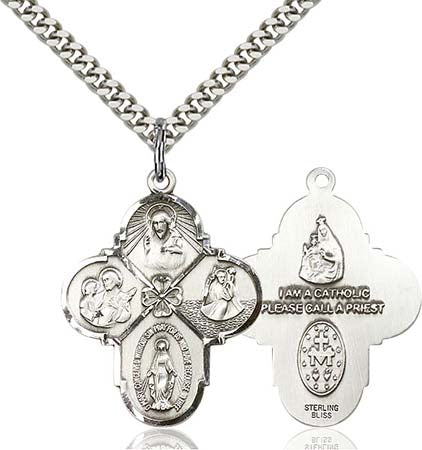 Sterling Silver 4-Way Pendant 0478SS/24S