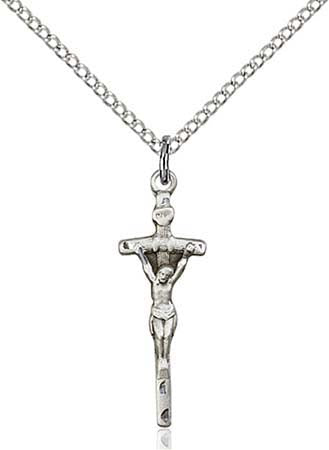 Sterling Silver Papal Crucifix Pendant  0563SS/18SS