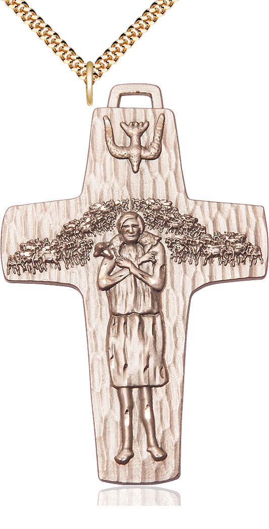 Large Gold Filled Papal Crucifix Pendant - 0566GF/24G
