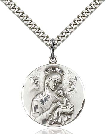 Sterling Silver Our Lady of Perpetual Help Pendant  0567SS/24S