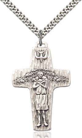 Sterling Silver Papal Crucifix of Pope Francis Pendant 0568SS/24S