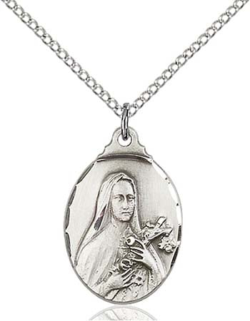Sterling Silver St. Theresa Pendant   0599TSS/18SS