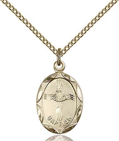 Gold Filled Baptism Pendant  0612BAGF/18GF