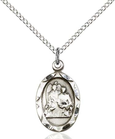 Sterling Silver St. Raphael the Archangel Pendant  0612RASS/18SS