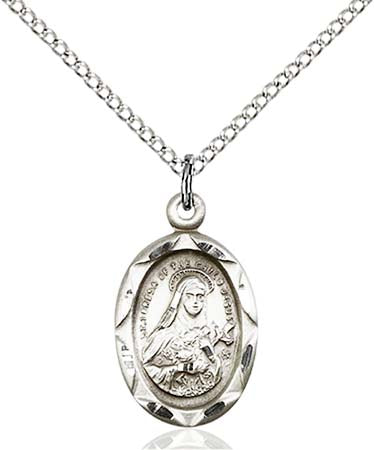 Sterling Silver St. Theresa Pendant  0612TSS/18SS