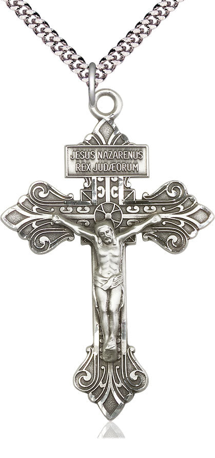 Sterling Silver 2-1/8 Pardon Crucifix Pendant 0632SS/24S