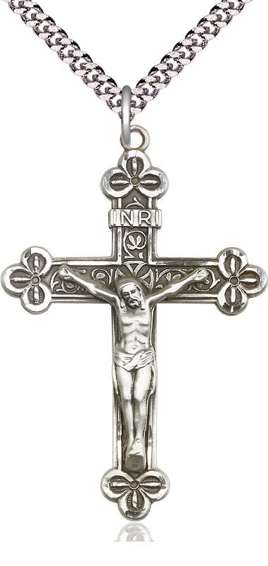 Sterling Silver Trefoil Crucifix Pendant  0639SS/24S